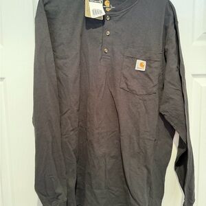 Carhartt Men's Charcoal Long Sleeve Henley